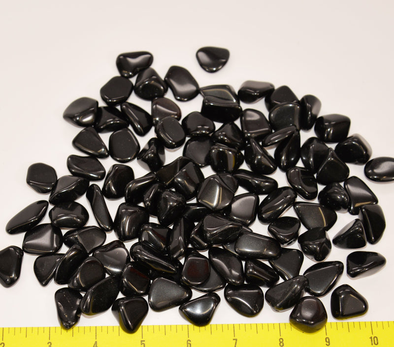 Obsidian, APACHE TEARS Small (12-20mm or 1/2 - 3/4) Natural Black stones 1 lb