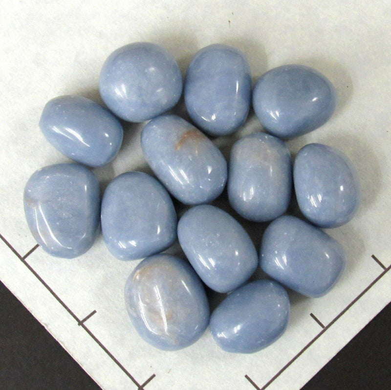 ANGELITE Blue Large tumbled 1/2 lb, bulk stones Peru 3/4-1 inch 12-14 pk