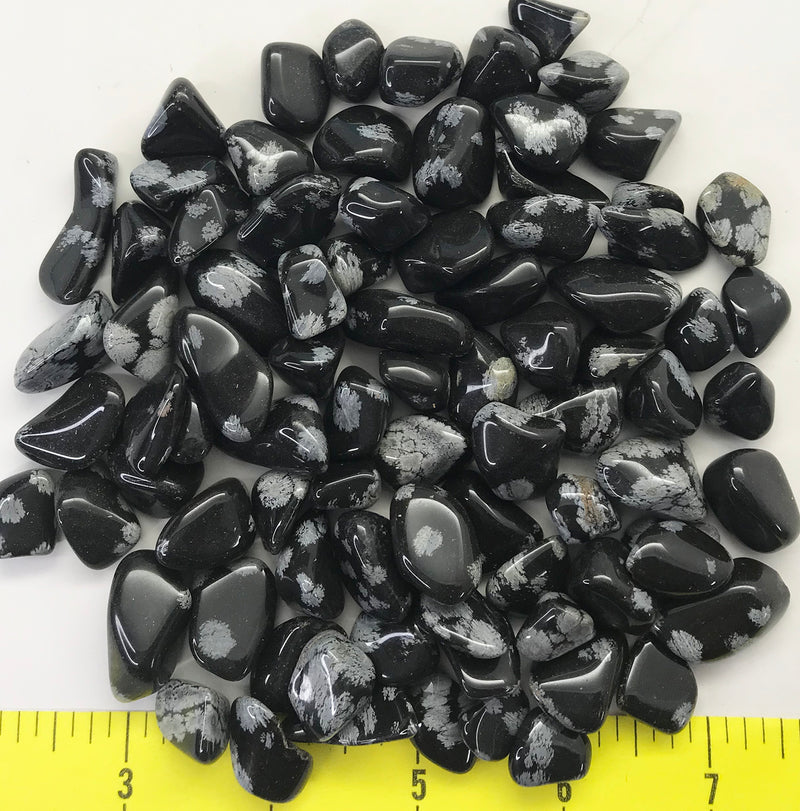 OBSIDIAN SNOWFLAKE Small (12-20mm or 1/2-3/4") polished volcanic glass  1/2 lb