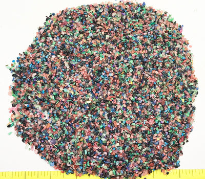 Gemstone Mix dyed X-Mini (4-6mm) polished mixed gemstones.  1/2 lb.