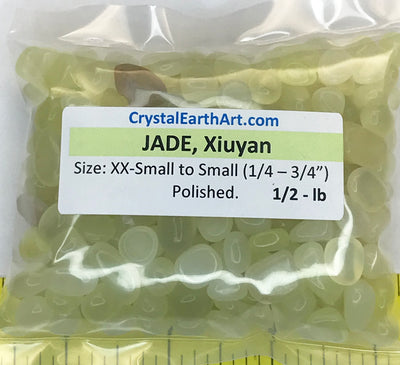 JADE Xiuyan XX-Small to Small (1/4 to 3/4") polished stones.   1/2 lb