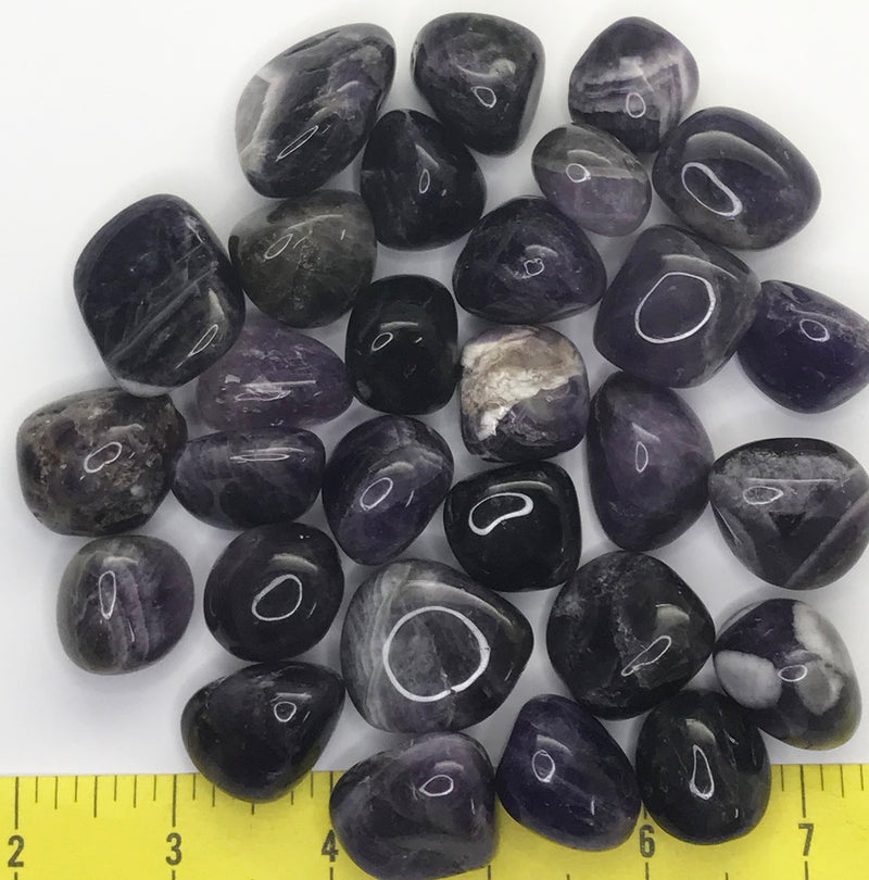 AMETHYST Large  (7/8-1-1/4")  amethyst mix polished stones value pack.  1 lb