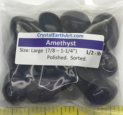 AMETHYST Large  (7/8-1-1/4")  amethyst mix polished stones value pack.  1/2 lb