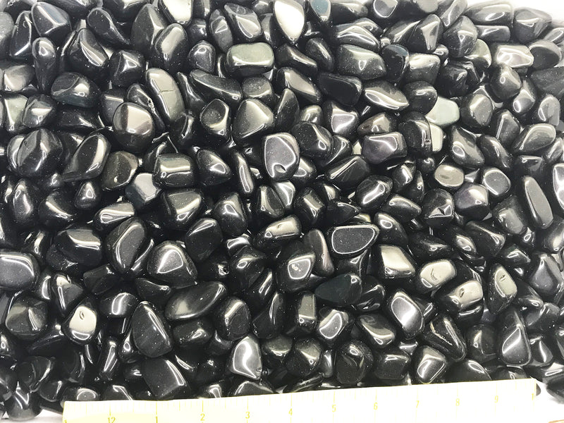 OBSIDIAN Rainbow Large ( 7/8" to 1-1/4") polished volcanic glass  1 lb