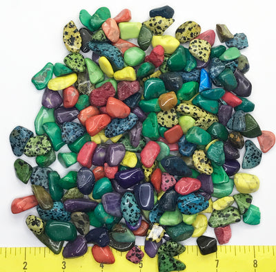 Gemstone Mix dyed Small (1/2-3/4") polished mixed gemstones.  1 lb.