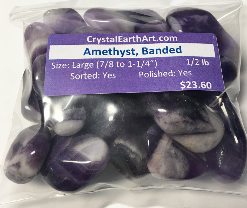 AMETHYST Med Dark Large  (7/8-1-1/4")  polished stones.  1 lb