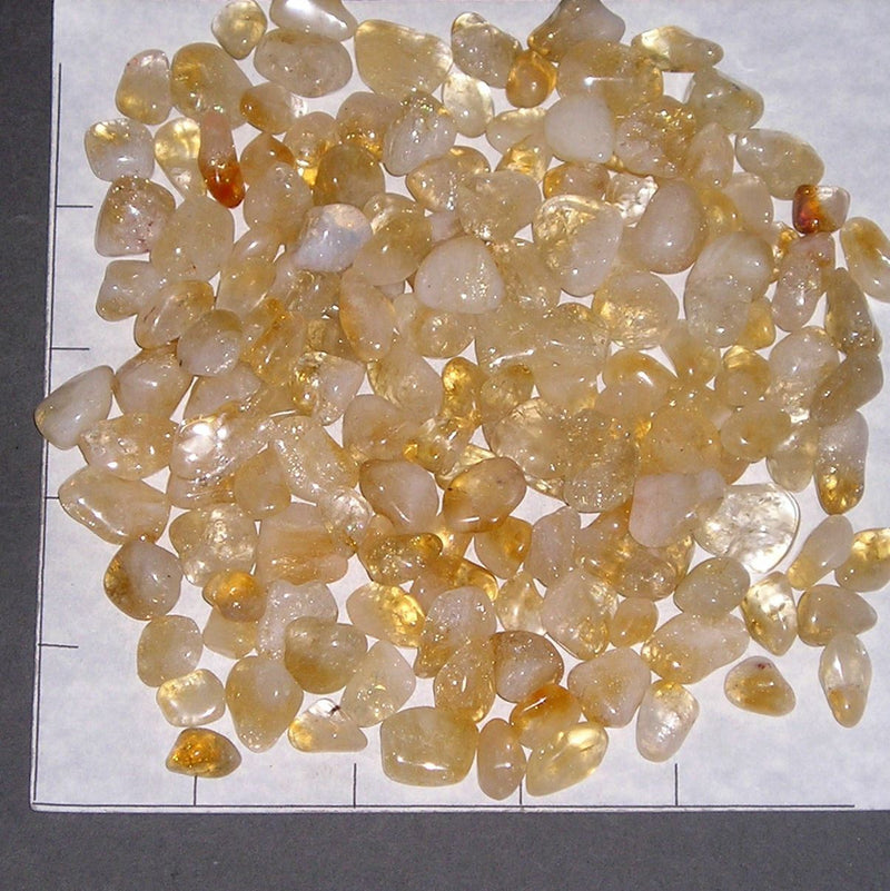 CITRINE CRYSTALS B Grade, mini-xsm tumbled 1/2 lb bulk quartz, golden