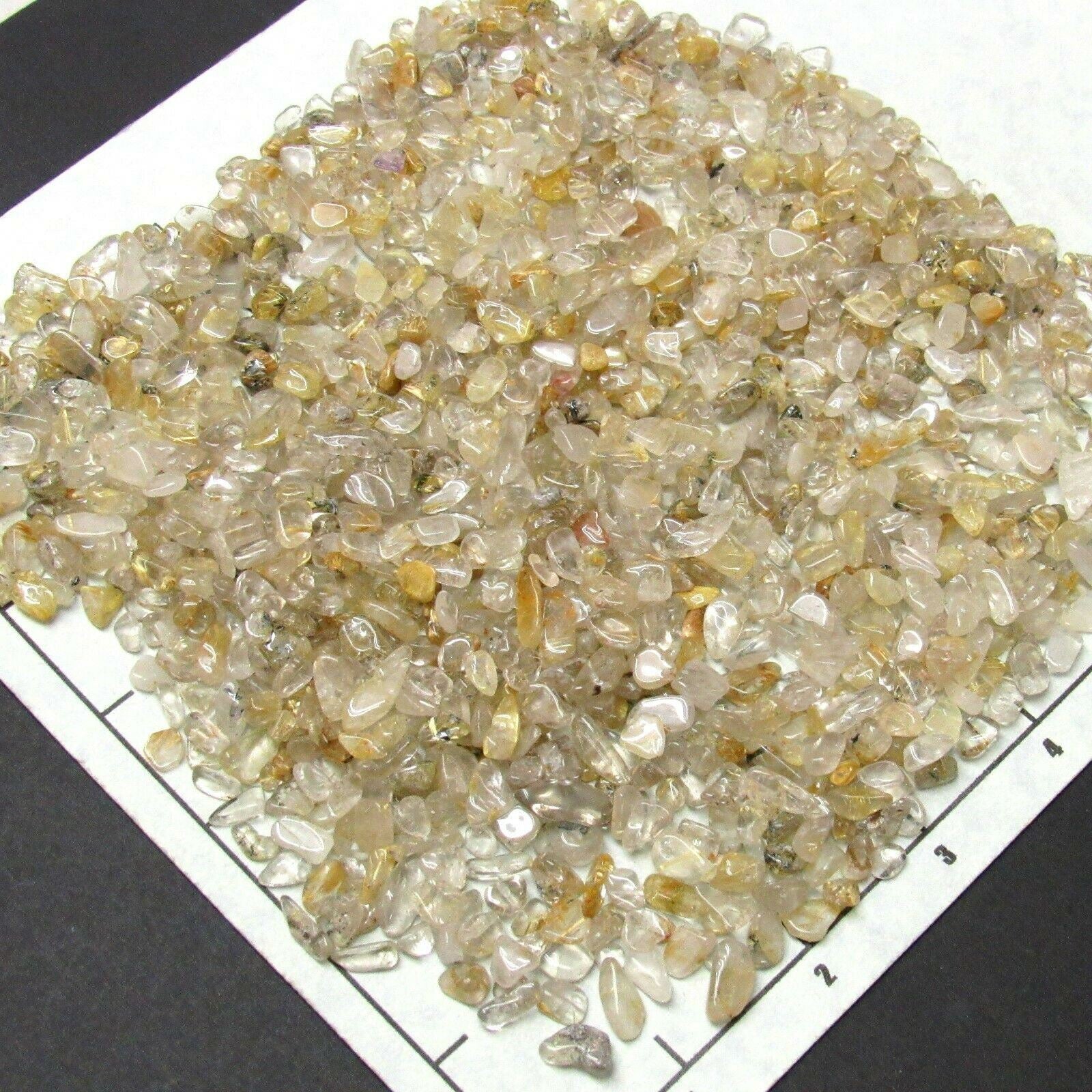 QUARTZ RUTILATED ( 5-12 mm ) tumbled stones crystal. 1/2 lb bulk ...