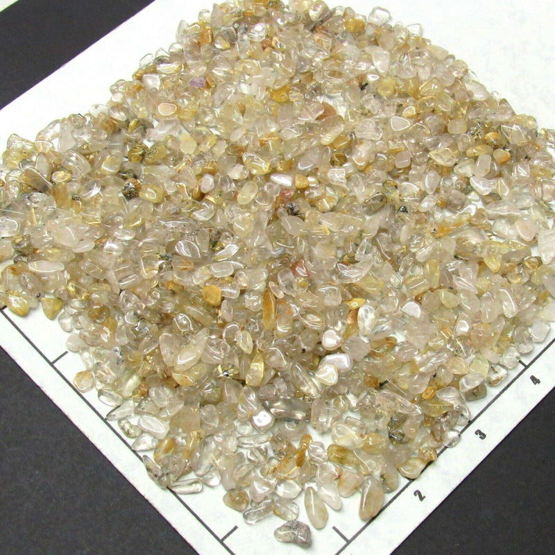 QUARTZ RUTILATED ( 5-12 mm ) tumbled stones crystal.    1/2 lb bulk