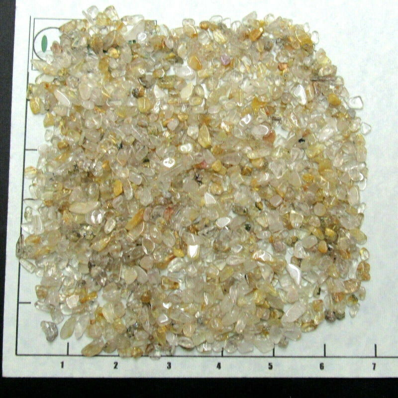 QUARTZ RUTILATED ( 5-12 mm ) tumbled stones crystal.    1/2 lb bulk