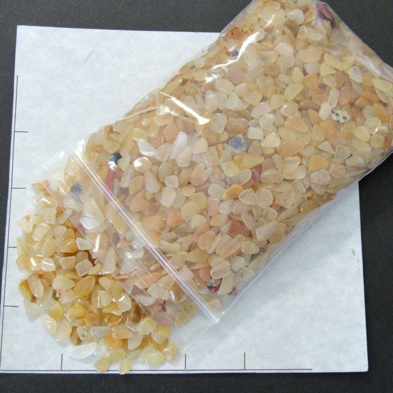 QUARTZ GOLD (5-11 mm) tumbled xmini+  stones yellow.  1 lb bulk