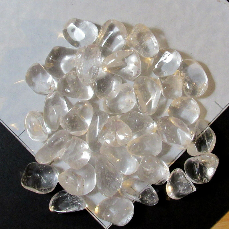 QUARTZ Clear grade A Sm-Med polished stones, 3/4-1 inch.   1/2 lb bulk