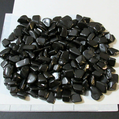 SHUNGITE PETROVSKY ( 8-15 mm) XS  tumbled bulk stones Russia 3/8-5/8".    1/2 lb