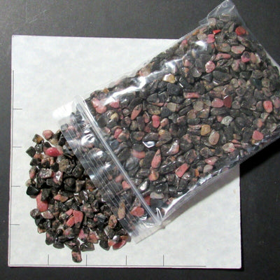 RHODONITE (5-11 mm) MADAGASCAR Mostly Black  tumbled stones 1 lb bulk
