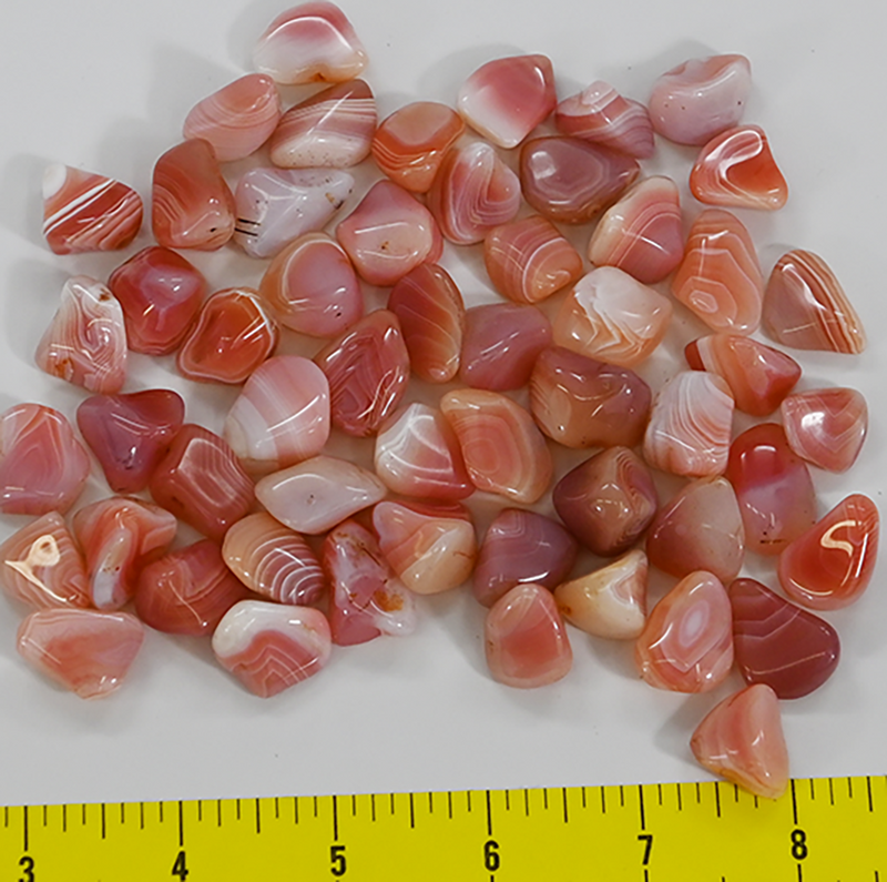 AGATE APRICOT PINK  polished and sorted small (1/2-3/4") stones - 1/2 lb