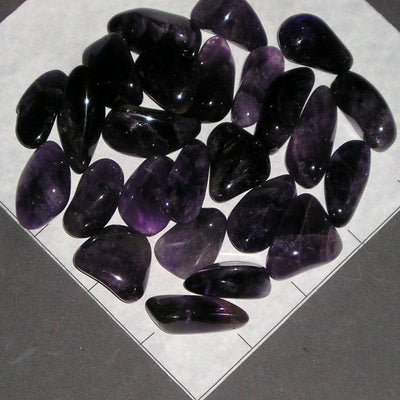 AMETHYST Deep Purple med-lg tumbled 1/2 lb bulk stones quartz Namibia