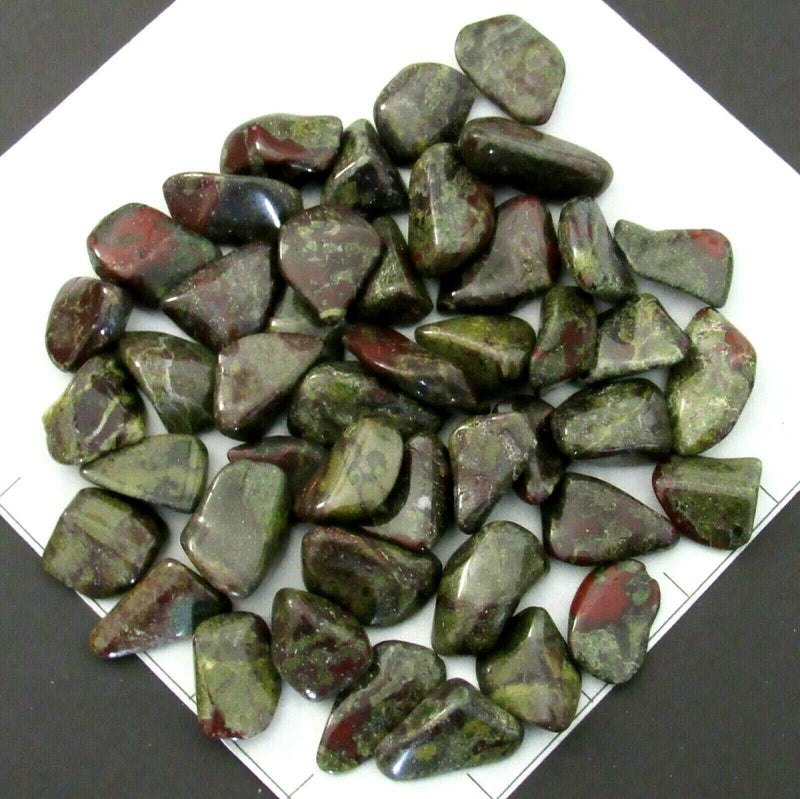 DRAGON STONE JASPER A, sm-med 1/2 lb bulk stones dark green red 3/4-1 1/4"