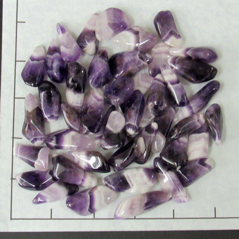 AMETHYST Dog Tooth, L to XL (20-50mm) A Grade narrow tumbled 1/2 lb bulk