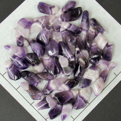 AMETHYST Dog Tooth, L to XL (20-50mm) A Grade narrow tumbled 1/2 lb bulk