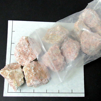 CALCITE CHUNKS STRAWBERRY 1.75-2" rough 2 lb bulk stones natural
