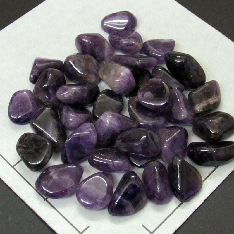 AMETHYST Deep Purple medium (18-25m) polished stones 1/2 lb bulk