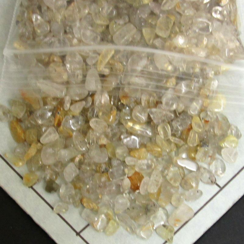 QUARTZ RUTILATED ( 5-12 mm ) tumbled stones crystal.    1 lb bulk