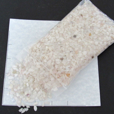QUARTZ SNOW 4-10mm tumbled stones translucent white, 1 pound bulk