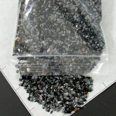 OBSIDIAN SNOWFLAKE 3-5mm, tumbled 1 lb bulk xxmini+ stones volcanic glass