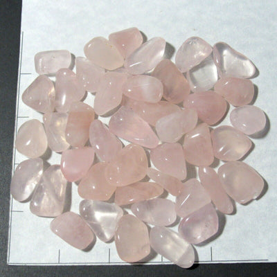 QUARTZ STAR Pink Sm-Med (12-25mm) polished stones.    1/2 lb bulk