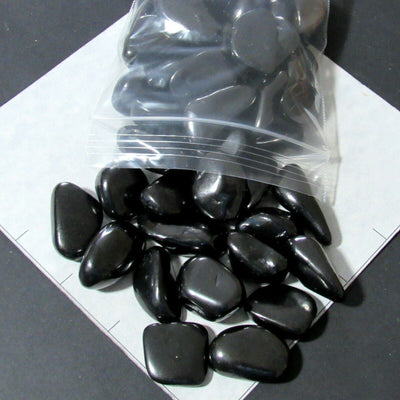 SHUNGITE sm-med tumbled bulk stones 1 lb Russia water cleanser 7/8-1 1/4"  52 pk