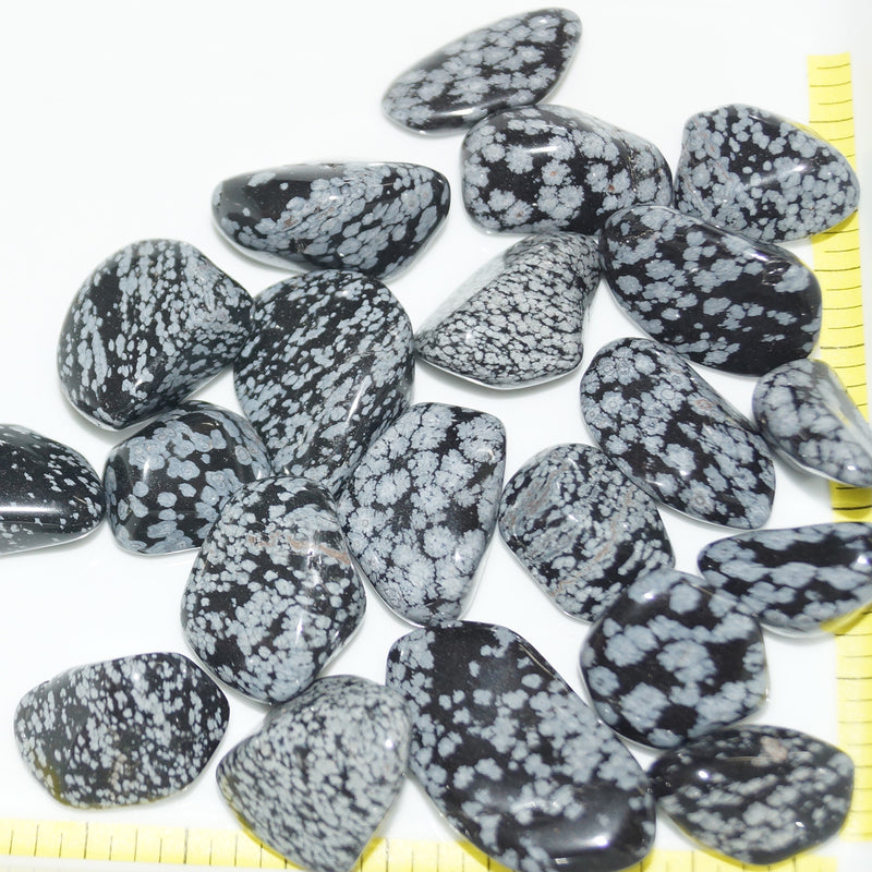 SNOWFLAKE OBSIDIAN, Large (20-30mm) polished volcanic glass.  1/2 lb bulk