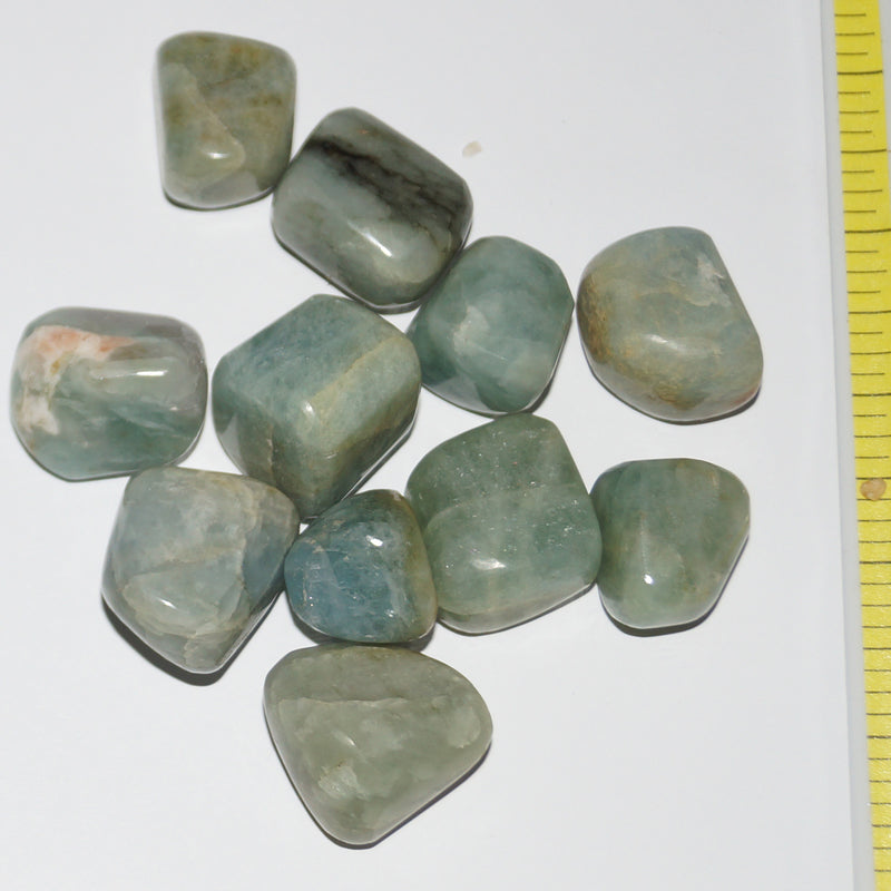 AQUAMARINE Medium to Large (12 to 20mm) polished stones.   1/2 lb bulk