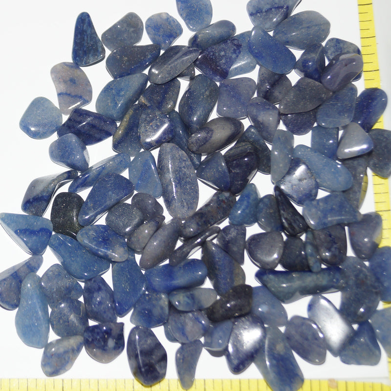 QUARTZ BLUE Small (12-20mm) polished natural stones   1/2-lb.