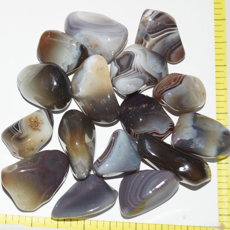 AGATE MIX Large (20 to 30mm) polished stones, variety   1/2 lb bulk