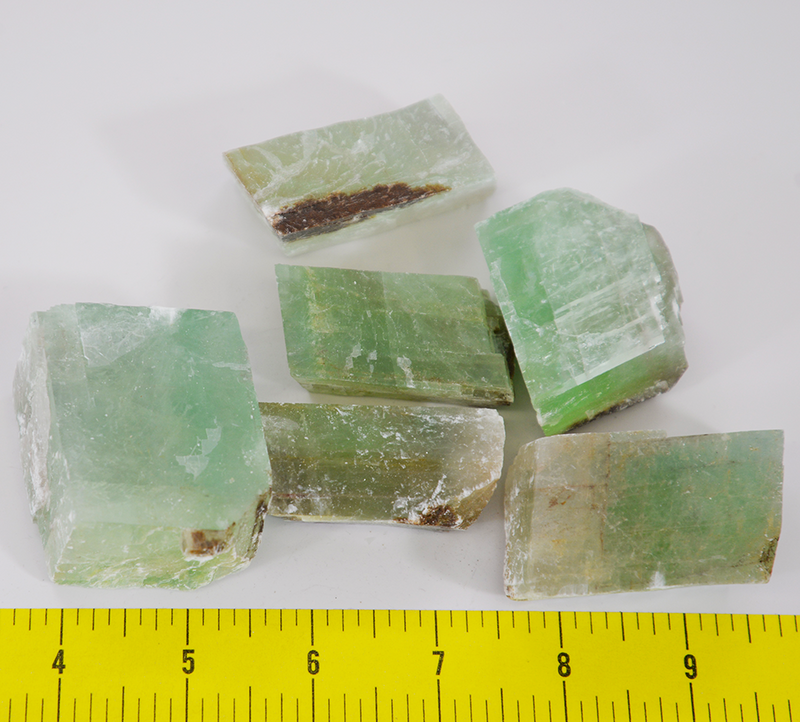 CALCITE CHUNKS Green rough, most  1-1/2" to 3" - 1 lb bulk stones