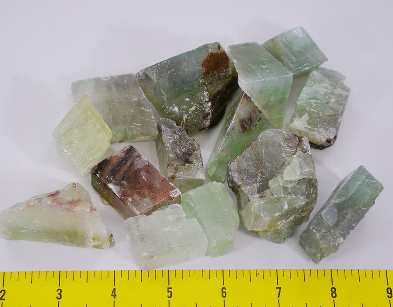 CALCITE CHUNKS Green rough, most  1" to 2-1/2" - 1 lb bulk stones