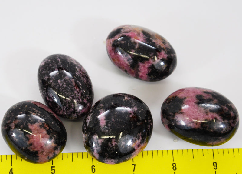 RHODONITE palm stones polished 2 to 2-1/2" long 4-6 in a 1 lb pack
