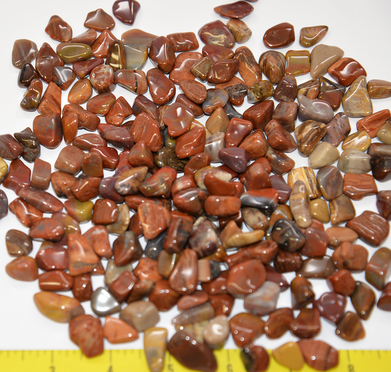PETRIFIED WOOD Small (10 to 20 mm) tumbled  stones 1/2 to 3/4" red brown   1 lb