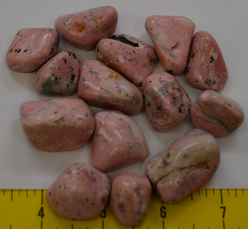 RHODONITE Pink, Large (7/8 to 1-1/4") tumbled stones       1/2 lb bulk