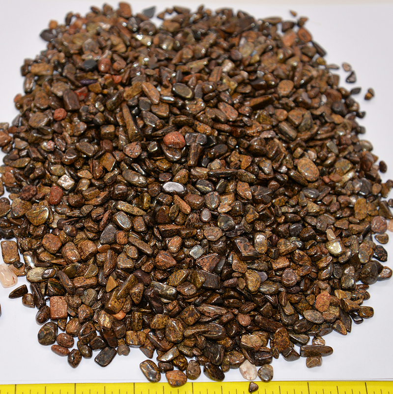 BRONZITE (5 to 7 mm), Mini, tumbled bulk stones.  2 lb