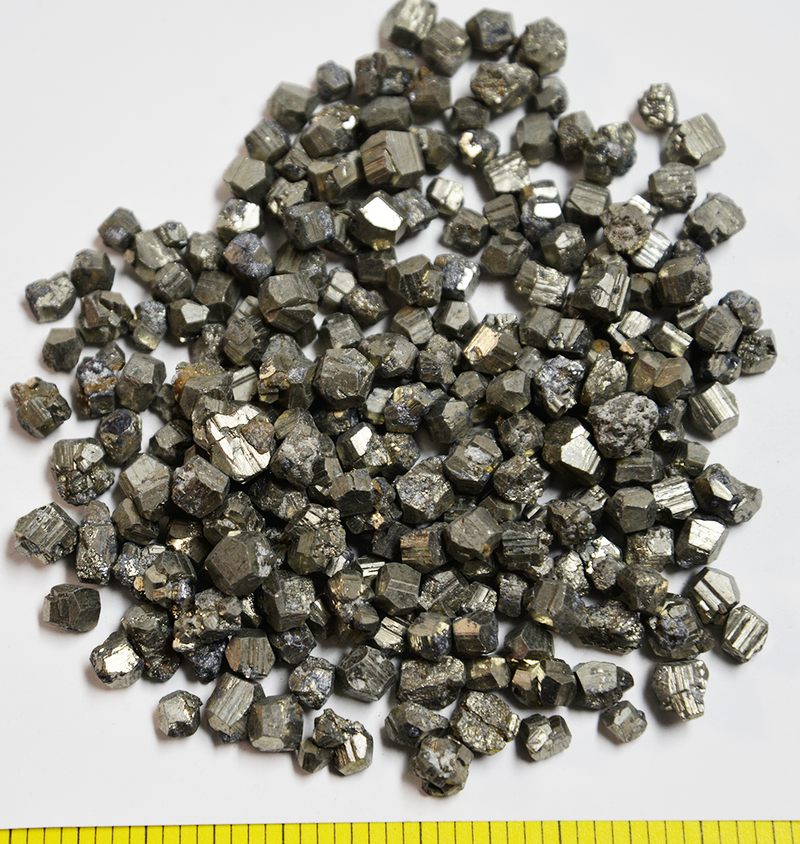 PYRITE PYRITOHEDRON Mini (5-7mm) natural hedron crystals.    1 lb