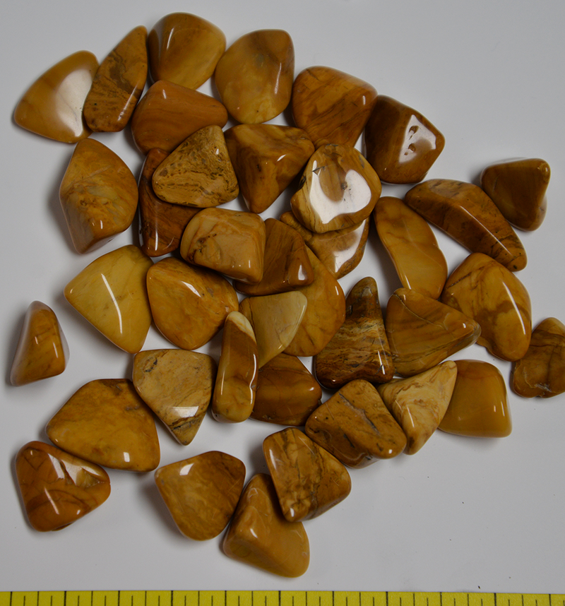 JASPER YELLOW Small to Medium tumbled stones     1/2 lb bulk