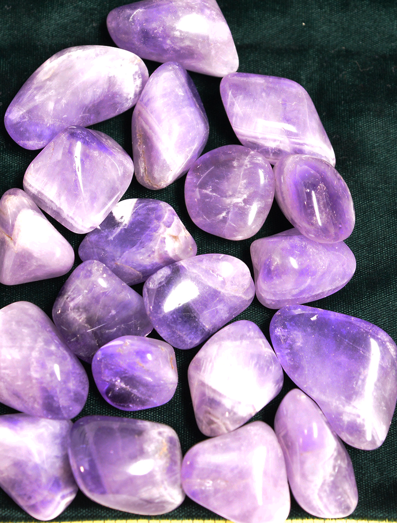 AMETHYST LILAC (30 to 50 mm) XL 1-1/4 to 1-1/2" polished stones  - 1 lb bulk