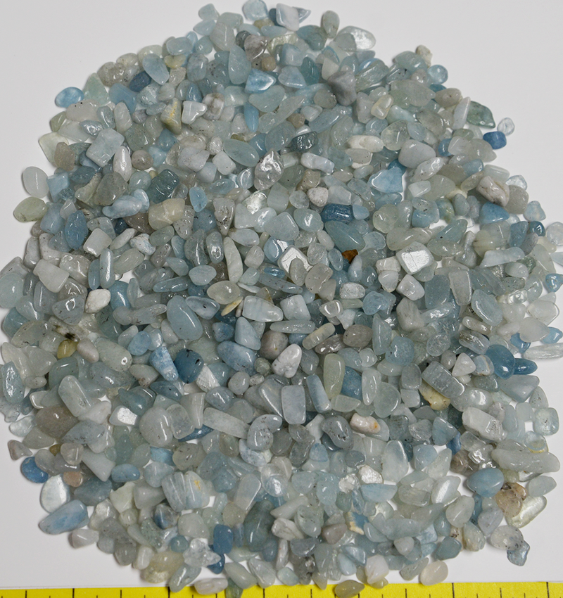 AQUAMARINE (BLUE BERYL)  XX-Small (6 to 8mm) tumbled stones.   1/2 lb bulk