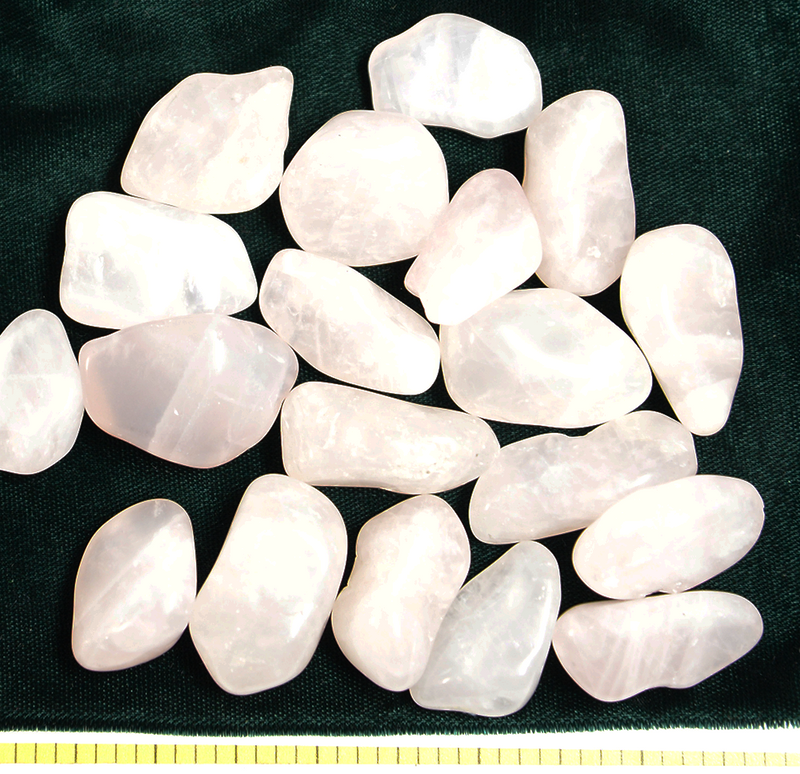 QUARTZ ROSE Large (20 to 30mm) polished stones pink.  Grade B.   1/2 lb bulk