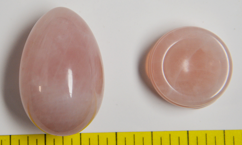 QUARTZ ROSE egg and stand, polished Rose Quartz Stone