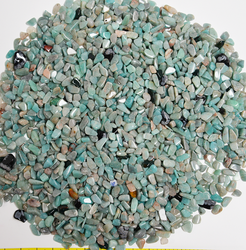 AMAZONITE Mozambique 5-7mm polished stones.    1 lb bulk