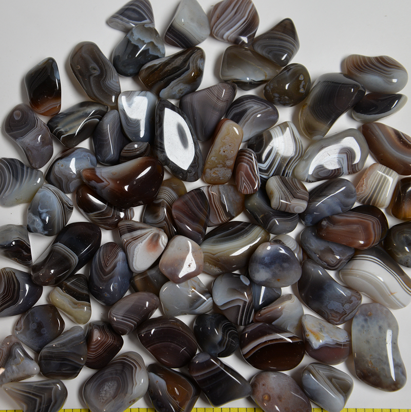 AGATE Botswana Grey, Large (20 to 30mm) polished stones   1 lb bulk