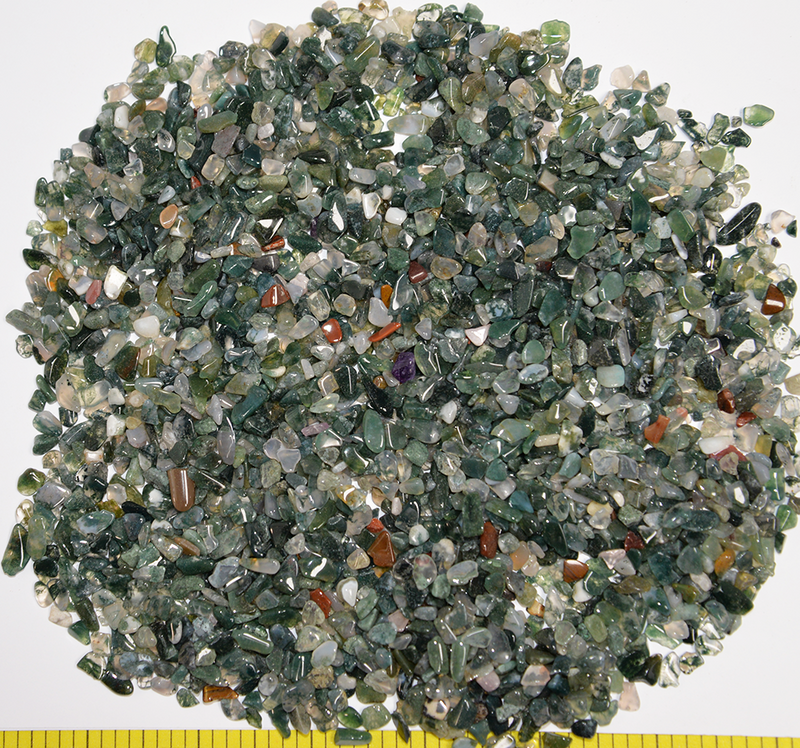 AGATE MOSS X-Mini (4-6mm) polished agate   1/2 lb bulk