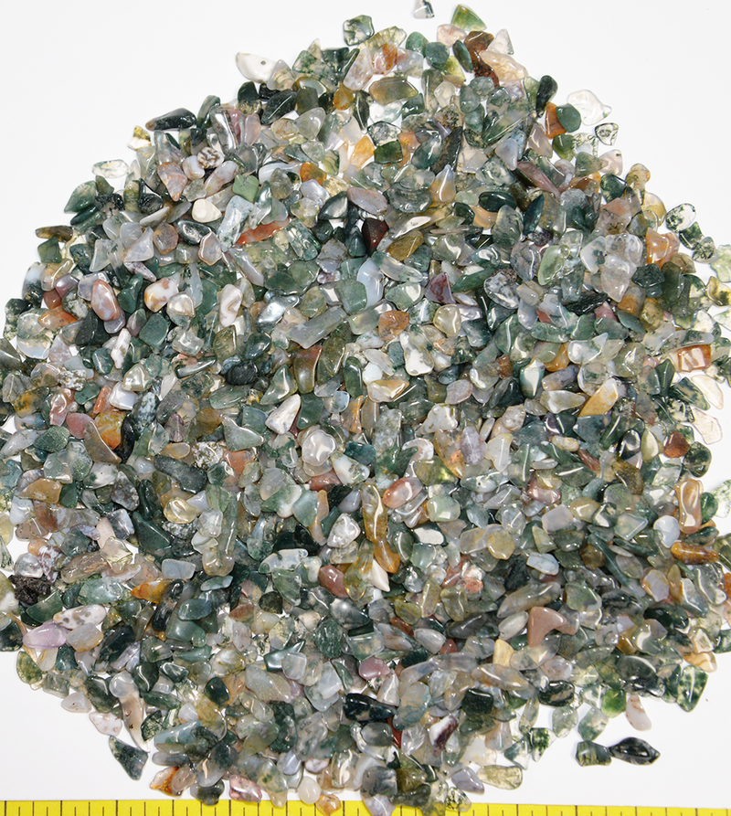 AGATE MOSS  Mini (5-7mm) polished agate   1/2 lb bulk